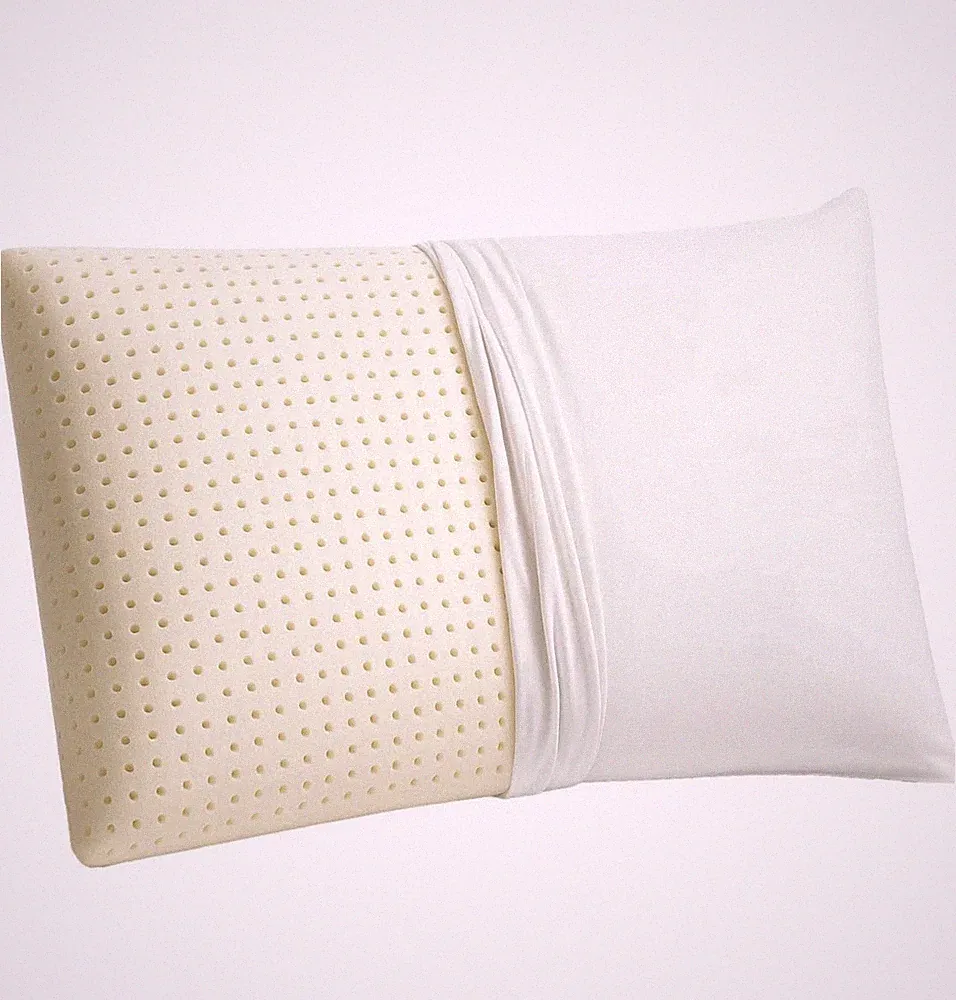 100% Talalay Latex Bed Sleeping Pillow with Organic Cotton Cover GOTS Certified