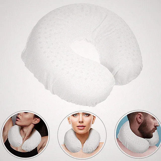 1pc Latex Pillow U Shaped Pillow Cervical Spine Neck Pillow without Pillowcase