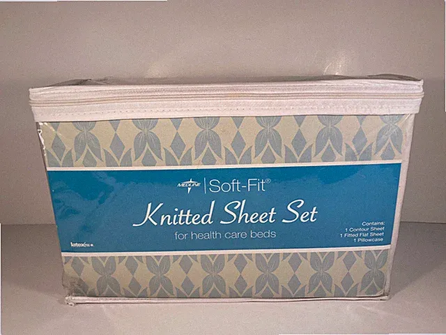 BRAND NEW Medline Twin Knitted Contour Sheet Set Latex Free Shipping Medical