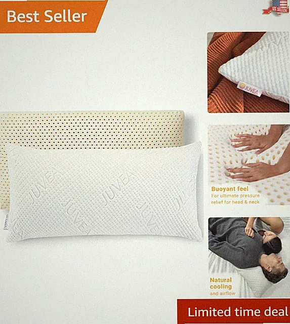 Essential King Talalay Latex Pillow - Breathable, Pressure Relieving Comfort