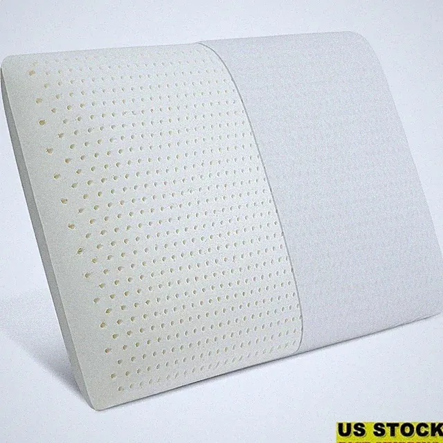Natural Latex Pillow Ergonomic Support Breathable Foam Ventilated Sleep Comfort
