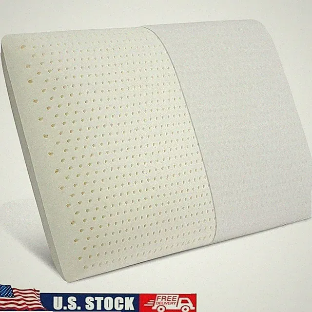 Natural Latex Pillow Ergonomic Support Breathable Ventilated Comfort Pain Relief