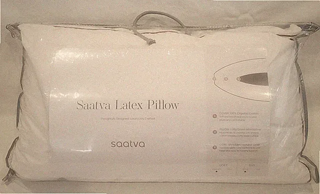SAATVA LATEX PILLOW QUEEN Size 18x28 ORGANIC COTTON Luxury STANDARD LOFT $165.00