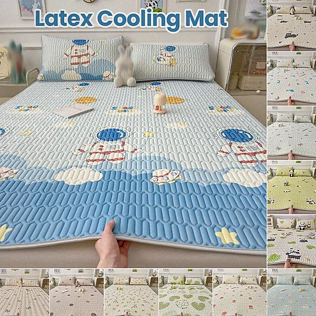 Summer Latex Cooling Mat Ice Silk Air-Conditioning Mattress Printed Cool for Bed